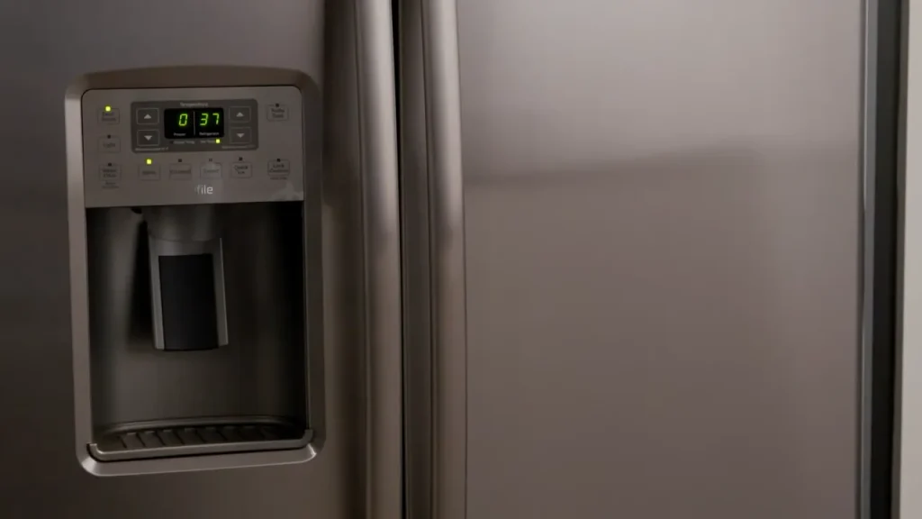 How do you reset the control panel on a GE Profile refrigerator?